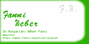 fanni weber business card